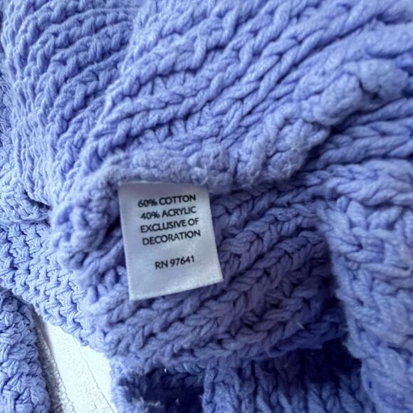 J. Jill Womens Open Knit Cardigan Sweater Small Pockets Lavender Button-Front - Picture 6 of 9